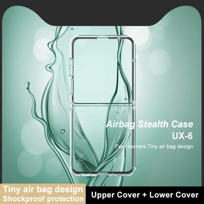 Pour Honor Magic V Flip imak série UX-6 Coque de téléphone invisible en TPU antichoc tout compris avec coussin d'air (transparent)