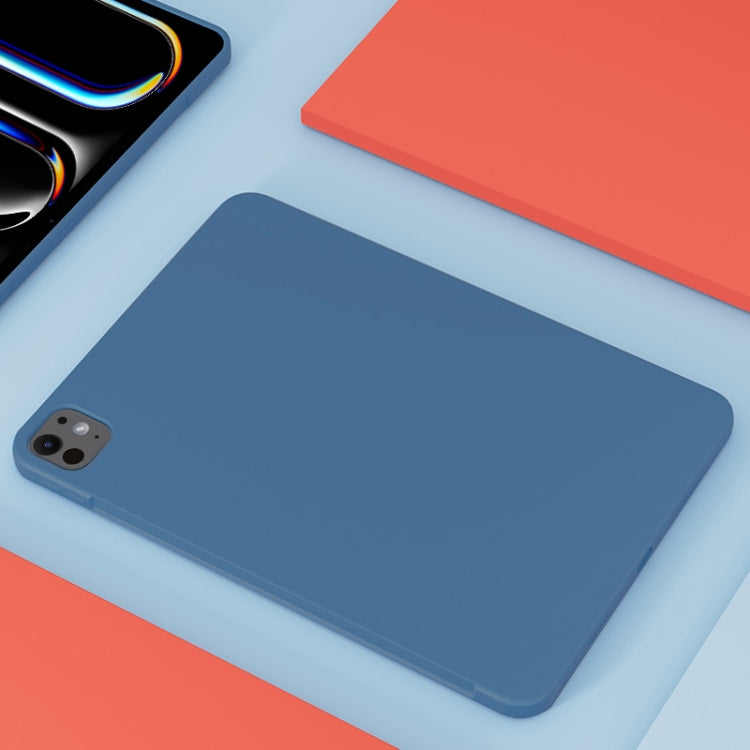 For iPad Pro 11 2025 / 2024 Mutural Silicone Microfiber Tablet Case(Midnight Blue)