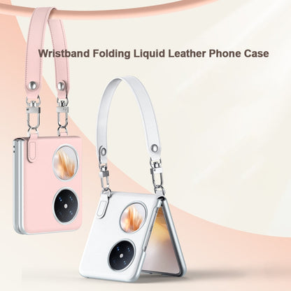 For Huawei nova Flip SULADA Skin Feel Liquid Leather Phone Case with Strap(Black)