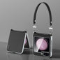 For Samsung Galaxy Z Flip6 / Flip7 FE SULADA Skin Feel Liquid Leather Phone Case with Strap(Black)
