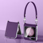 For Samsung Galaxy Z Flip6 / Flip7 FE SULADA Skin Feel Liquid Leather Phone Case with Strap(Purple)