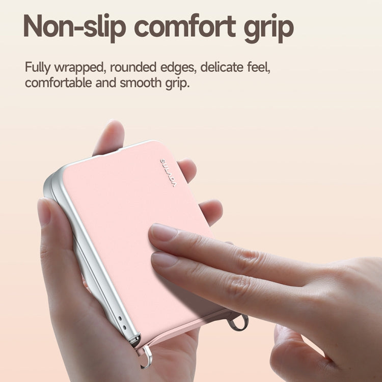 For Samsung Galaxy Z Flip5 SULADA Skin Feel Liquid Leather Phone Case with Strap(Black)