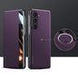 For Samsung Galaxy Z Fold6 SULADA Kevlar 600D Texture Smart Window Leather Phone Case(Purple)