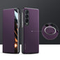 For Samsung Galaxy Z Fold4 SULADA Kevlar 600D Texture Smart Window Leather Phone Case(Purple)