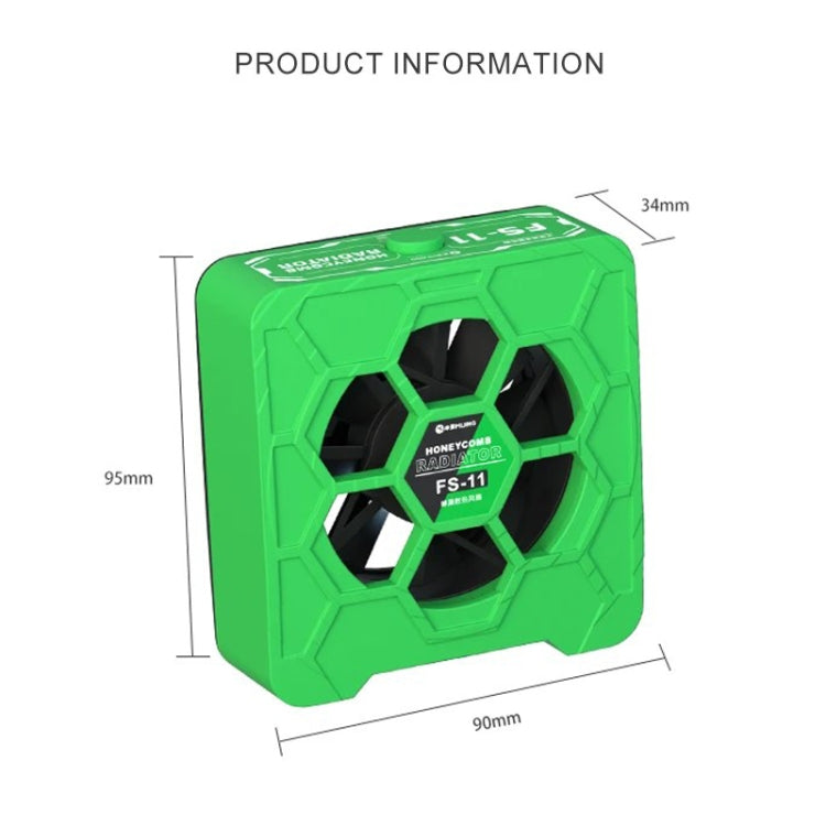 Mijing FS-11 Cooling + UV Curing + Smoke Extraction Honeycomb Radiating Fan(Green)