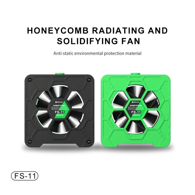 Mijing FS-11 Cooling + UV Curing + Smoke Extraction Honeycomb Radiating Fan(Green)
