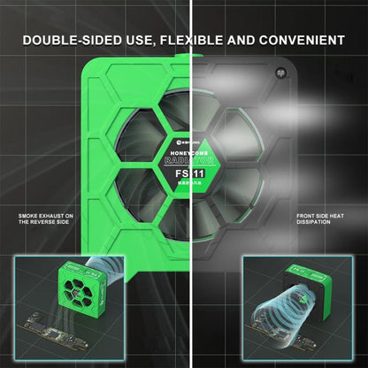 Mijing FS-11 Cooling + UV Curing + Smoke Extraction Honeycomb Radiating Fan(Green)