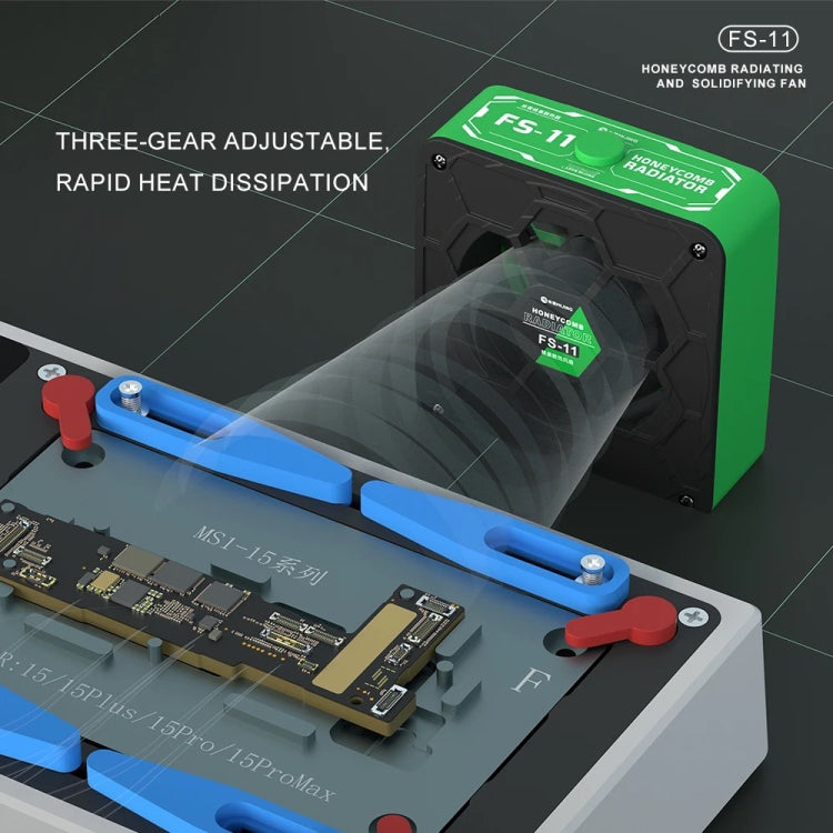 Mijing FS-11 Cooling + UV Curing + Smoke Extraction Honeycomb Radiating Fan(Black)