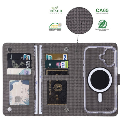 For iPhone 15 ViLi GHA-C Series RFID MagSafe Magnetic Flip Leather Phone Case(Grey)