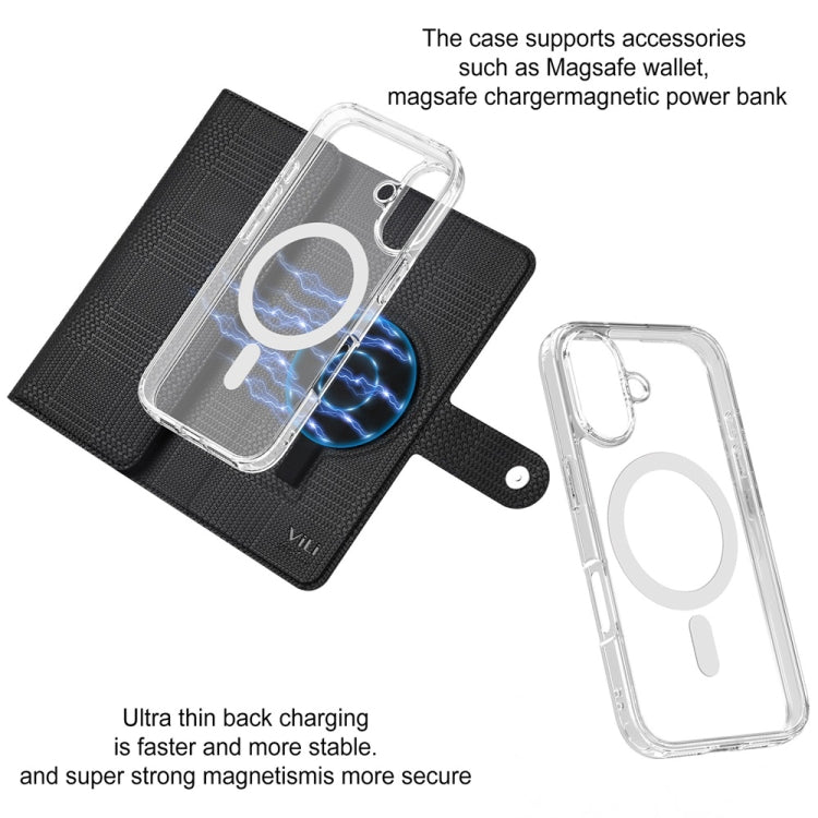 For iPhone 14 ViLi GHA-C Series RFID MagSafe Magnetic Flip Leather Phone Case(Black)