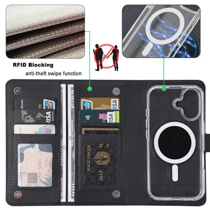 For iPhone 13 Pro Max ViLi GHA-C Series RFID MagSafe Magnetic Flip Leather Phone Case(Black)