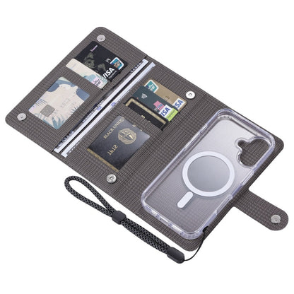 Pour iPhone 13 Pro Étui en Cuir Véritable avec Rabat Magnétique MagSafe RFID Série ViLi GHA-C (Gris)