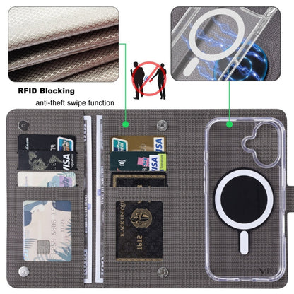 Pour iPhone 13 Pro Étui en Cuir Véritable avec Rabat Magnétique MagSafe RFID Série ViLi GHA-C (Gris)