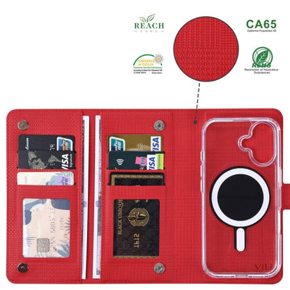For iPhone 13 Pro ViLi GHA-C Series RFID MagSafe Magnetic Flip Leather Phone Case(Red)