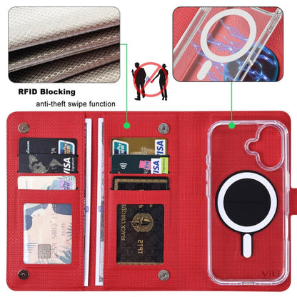 For iPhone 13 Pro ViLi GHA-C Series RFID MagSafe Magnetic Flip Leather Phone Case(Red)