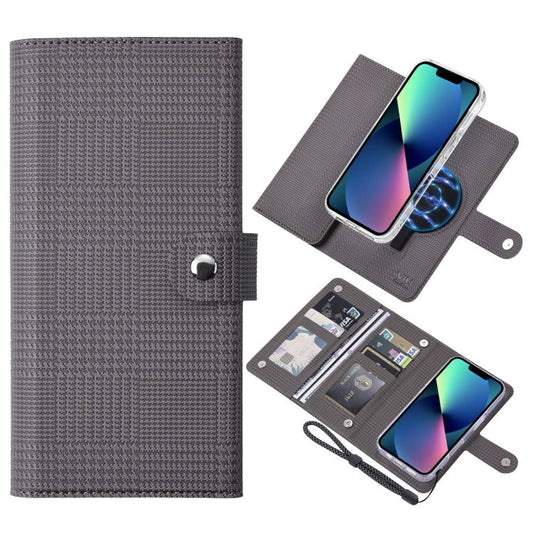 Pour étui de téléphone en cuir à rabat magnétique MagSafe RFID ViLi GHA-C Series pour iPhone 13 (Gris)