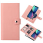 Pour iPhone 13 ViLi GHA-C Series RFID MagSafe Étui de téléphone magnétique en cuir à rabat (Rose)