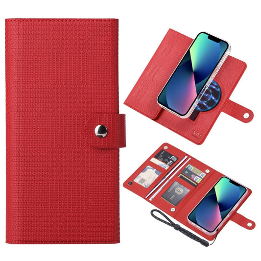 Pour iPhone 13 Série ViLi GHA-C Étui de Téléphone en Cuir à Rabat Magnétique RFID MagSafe (Rouge)