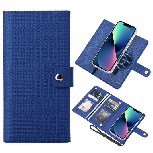 Pour iPhone 13 ViLi GHA-C Series RFID MagSafe Étui de téléphone en cuir à rabat magnétique (Bleu)