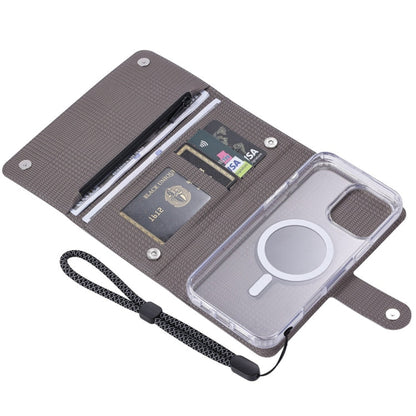 For iPhone 16 ViLi GHB-C Series RFID MagSafe Magnetic Flip Leather Phone Case(Grey)