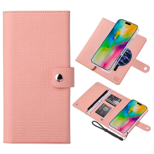 For iPhone 16 Pro ViLi GHB-C Series RFID MagSafe Magnetic Flip Leather Phone Case(Pink)