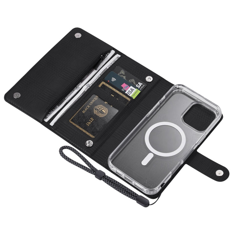For iPhone 15 Plus ViLi GHB-C Series RFID MagSafe Magnetic Flip Leather Phone Case(Black)
