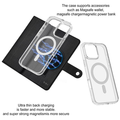 For iPhone 15 Plus ViLi GHB-C Series RFID MagSafe Magnetic Flip Leather Phone Case(Black)