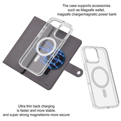For iPhone 15 Pro ViLi GHB-C Series RFID MagSafe Magnetic Flip Leather Phone Case(Grey)