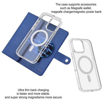For iPhone 14 ViLi GHB-C Series RFID MagSafe Magnetic Flip Leather Phone Case(Blue)
