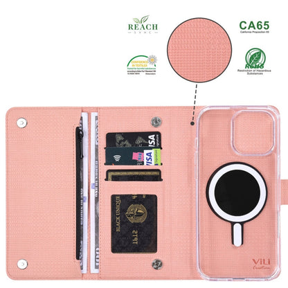 For iPhone 14 Pro ViLi GHB-C Series RFID MagSafe Magnetic Flip Leather Phone Case(Pink)