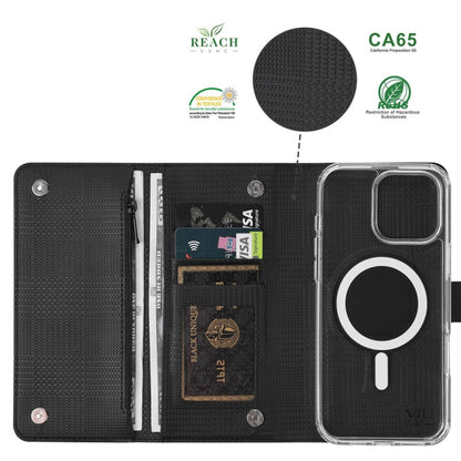 For iPhone 14 Pro ViLi GHB-C Series RFID MagSafe Magnetic Flip Leather Phone Case(Black)
