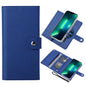 Pour iPhone 13 Pro Étui de téléphone en cuir à rabat magnétique MagSafe RFID ViLi GHB-C Series (bleu)