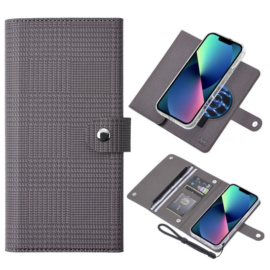 Pour iPhone 13 ViLi GHB-C Series Étui de téléphone en cuir à rabat magnétique RFID MagSafe (Gris)