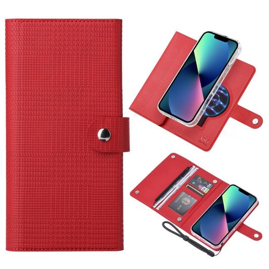 Pour iPhone 13 ViLi GHB-C Series RFID MagSafe Étui portefeuille en cuir magnétique (Rouge)