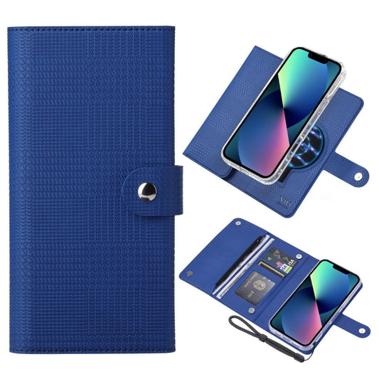 Pour iPhone 13 ViLi GHB-C Series RFID MagSafe Étui en cuir à rabat magnétique (Bleu)