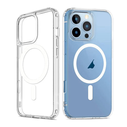Pour iPhone 14 Pro Max Coque de Téléphone en PC + TPU Magnétique MagSafe Série ViLi MAG-C (Transparent)