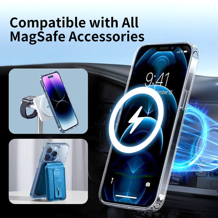 Pour iPhone 14 Pro Max Coque de Téléphone en PC + TPU Magnétique MagSafe Série ViLi MAG-C (Transparent)