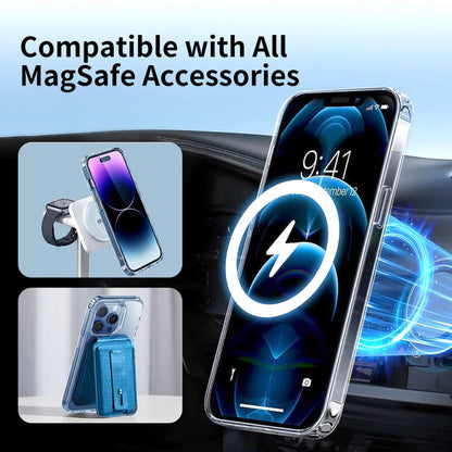 Pour iPhone 14 Pro Max Coque de Téléphone en PC + TPU Magnétique MagSafe Série ViLi MAG-C (Transparent)