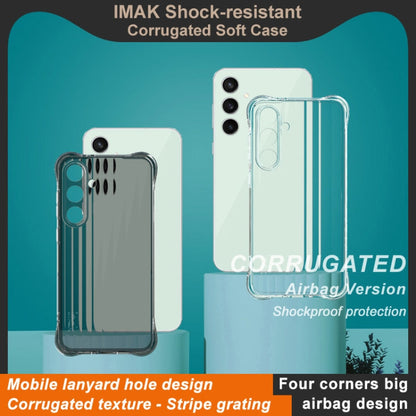 Pour Samsung Galaxy S24 FE 5G IMAK Coque de téléphone en TPU avec coussin d'air texturé ondulé (noir transparent)