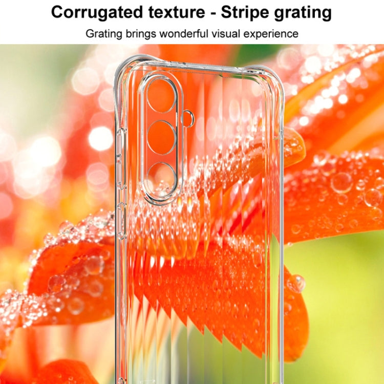 Pour Samsung Galaxy S24 FE 5G IMAK Coque de téléphone en TPU avec coussin d'air texturé ondulé (noir transparent)