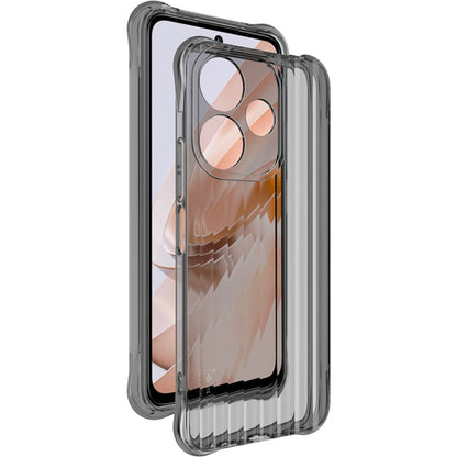 For Redmi 13 4G Global IMAK Corrugated Texture Airbag TPU Phone Case(Transparent Black)