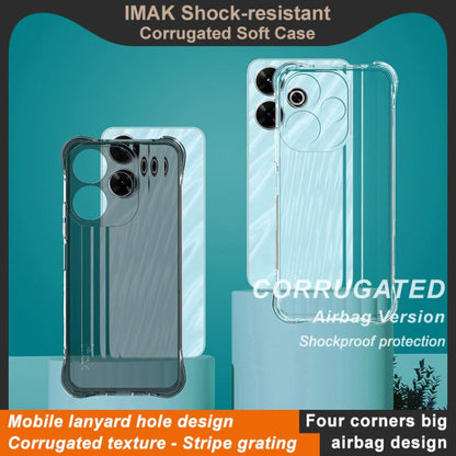 For Xiaomi POCO M6 4G IMAK Corrugated Texture Airbag TPU Phone Case(Transparent)