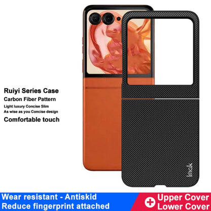 For Motorola Razr 50 / Razr 2024 imak Ruiyi Series Carbon Fiber PU + PC Phone Case