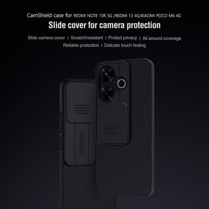 For Xiaomi Poco M6 4G NILLKIN Black Mirror Series Camshield PC Phone Case(Blue)