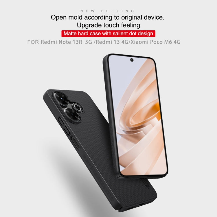For Redmi Note 13R 5G / 13 4G NILLKIN Frosted PC Phone Case(Black)