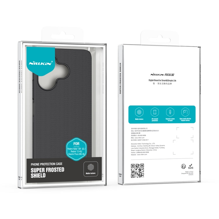 Pour Xiaomi Poco M6 4G Coque de téléphone NILLKIN Frosted PC (Noir)