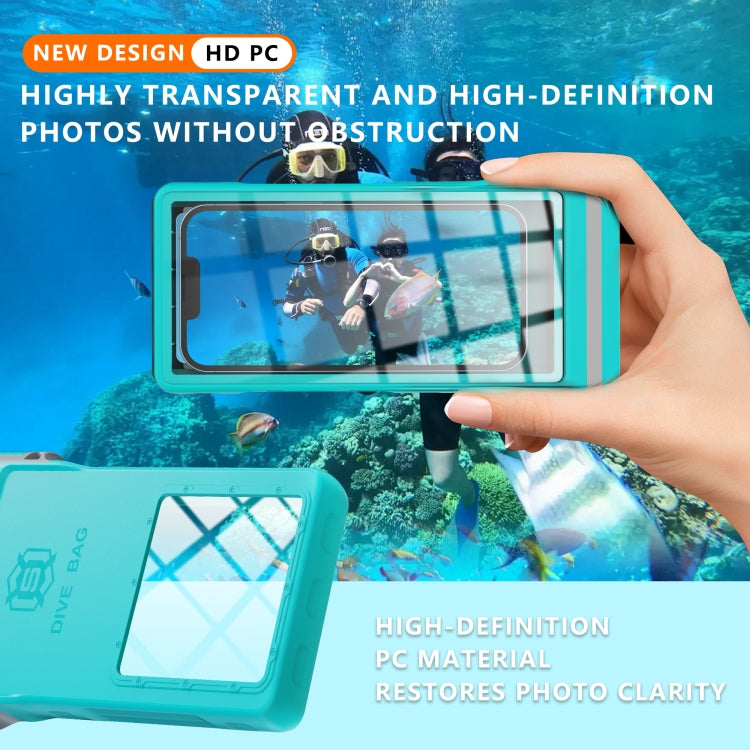 RedPepper 15m Depth Waterproof Phone Diving Pouch with Suction Cup(Grass Blue)