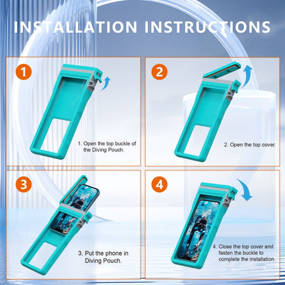 RedPepper 15m Depth Waterproof Phone Diving Pouch with Suction Cup(Grass Blue)