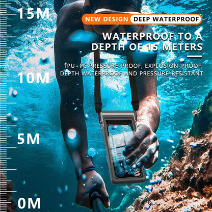 RedPepper 15m Depth Waterproof Phone Diving Pouch with Suction Cup(Black)