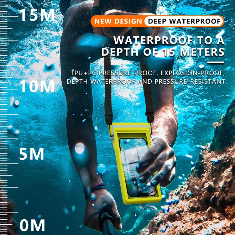 RedPepper 15m Depth Waterproof Phone Diving Pouch with Suction Cup(Yellow)